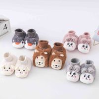 Wholesale years old baby indoor antiskid winter plush hand knitting shoes