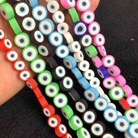 Wholesale 8 mm Mixed Eyes Evil Polymer Clay Round Flat Loose Spacer Beads for Jewelry Making DIY Bracelet Necklace Accessories