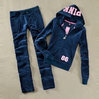 Wholesale Spring Fall Women s Brand Velvet fabric Tracksuits Velour women Track Hoodies and Pants SIZE S XL