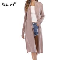 Wholesale Women s Sweaters Spring Autumn Women Fashion Mid Long Cardigans Open Sexy Cool Casual Solid Beach Color Femme Knitted Shrugs Xl