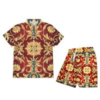 Wholesale Men s Tracksuits OGKB Men Sets Oversize Casual Summer Pieces Suits Gold Flower D Print T Shirts And Shorts Pants Luxury Royal Floral Trac