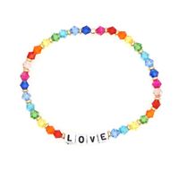 Wholesale Beaded Strands Go2Boho Rainbow Bracelets Quartz Crystal Beaded Bracelet For Women Love Letter Pulseras Mujer Beach Jewelry Accessories