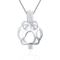 Wholesale CLUCI Cat Footprint for Necklace Jewelry Sterling Silver Women Charms Pendant Pearl Locket SC104SB