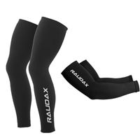 Wholesale Elbow Knee Pads Pro Team Raudax Black UV Protection Cycling Arm Warmer Breathable Bicycle Running Racing MTB Bike Sleeve