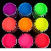 Wholesale Acrylic Powder Neon Red Yellow Green Carving Crystal Polymer d Nail Art Crystal Powders Builder Gel Tips Builder F jllyHw