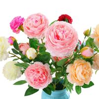 Wholesale Decorative Flowers Wreaths Fake Heads Vintage Artificial Peony Silk Flower Wedding Home Table Garland Dorm Decoration Bouquet Of Fa