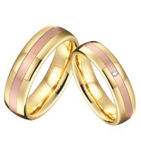 Wholesale 6mm mm Love Alliances Wedding Band Tungsten Carbide Jewelry Rose Gold Color His and Hers Couple Rings Set for Men Women