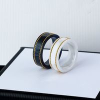 Wholesale Rings Silver Ring Double Letters Retro Ceramic Men Women The Gold Jewelry Personality Tide Hip Hop Rock Party Gift