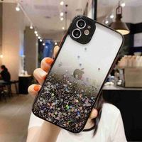 Wholesale Glitter Cases Clear Acrylic Hard PC Candy Cover Tempered Glass for iPhone Pro Max Plus X XS XR