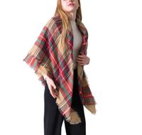 Wholesale Women s Fall Winter Scarf Classic Tassel Plaid Scarf Warm Soft Chunky Large Blanket Wrap Shawl Scarv