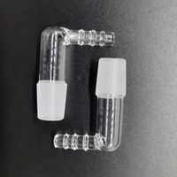 Wholesale Bong L Shape Glass Adapter Vapor Whip Hookah Smoke Accessory mm mm Male Female Clear Degree Right Angle For Water Pipe Bongs Q V Tower Vaporizer