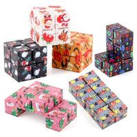 Wholesale Strange New Decompression Toy Unlimited Magic Cube Christmas Halloween Fidget Toys Pocket flip Cubes Finger Antistress Novelty Adult Kids Gag Party Fun Gifts