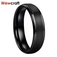 Wholesale Wedding Rings mm Tungsten Black Bands Ring For Men Women Beveled Edges Brushed Finish Comfort Fit