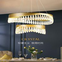 Wholesale Pendant Lamps LED Postmodern Crystal Stainless Steel Golden Designer Chandelier Lighting Lustre Suspension Luminaire Lampen For Dinning Room