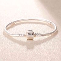 Wholesale with Certificate Never Fade Real Solid Silver Basic Wrist Chain Diy Beads Charms Bracelet Bangle Women Jewelry Allergy Free