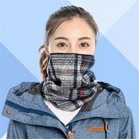 Wholesale 5pcs Winter Unisex Imitation Cashmere Sports Face Mask Windproof Warm Outdoor Hiking Cycling Scarf HT Caps Masks
