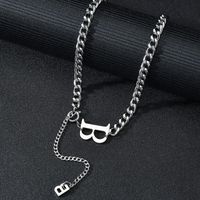 Wholesale Simple B Word Short Necklace Female Ins Cold Wind Letter Clavicle Chain Temperament Fashion Titanium Steel Jewelry Pendant Necklac