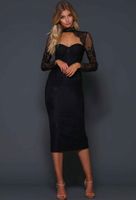 Wholesale Casual Dresses High Quality Sexy Women Rayon Lace Strapless Backless Black Simple Elegant Homecoming Evening Party Dress