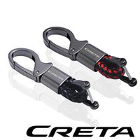 Wholesale Keychains Car Keychain Black Clasp Creative DIY Keyring Holder Key Chain For Hyundai CRETA Auto Accessories