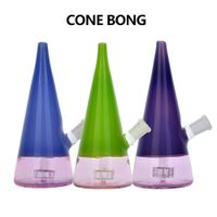 Wholesale 7 inch Colorful Cone Dab Oil Rigs Hookah Showerhead Perc Glass Bong Mountain Climber Steeple Water Pipes Smoking Accessories Bowl