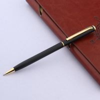 Wholesale Ballpoint Pens MATTE BLACK Metal Classical Golden Student Pen Men Signature INK Stationery Office amp School Supplies Caneta