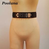 Wholesale Custom Made to Order Name Personalised Custom Belt Punk Gothic Layered Leather Belt Letter Word Waist Belts Q0625