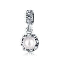 Wholesale Fits Pandora Bracelets Pearl Crystal Dangle Pendant Silver Charms Fits pandora Charms Bracelet Beads For Jewelry Making Sterling Silver Charms