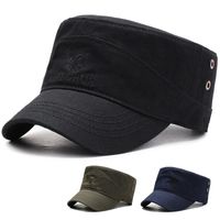Wholesale Hat Male Version Of The Tide Eagle Embroidery Flat Top Baseball Cap Female Spring And Summer Outdoor Sunshade Sunscreen Sun Tong Wide Brim H