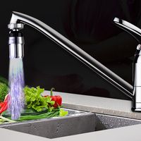 Wholesale Kitchen Faucets Thermochromic Led Light degree Rotating Universal Faucet Without Battery Water Flow For Power Generation Engineering Pla