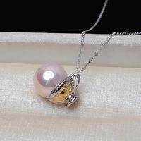 Wholesale Diy Accessories S925 Silver Cup Gold Rice Bowl Chain Pendant Concealer Necklace Pearl Spare Parts