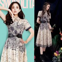 Wholesale Casual Dresses Yang Ying Baby Naza Star Same Women s Dress Summer Animal Pattern Print Slim