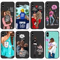 Wholesale Fashion Girl Soft TPU Phone Cases Beautiful Mother Baby Couple Case Girls DIY Printing Drawing Cover for Apple PLUS XR X MAX PRO