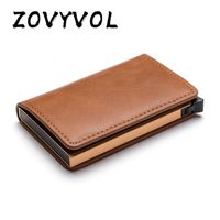 Wholesale Wallets ZOVYVOL Arrival Card Box Protector Safety Wallet Men And Women Colorful PU Fashion Aluminum RFID Case Holder