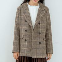 Wholesale Women s Suits Blazers Autumn Winter Plaid Suit Style Antique British Latchwork Jacket Casual Blazer