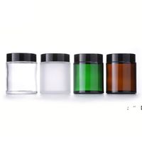 Wholesale 100G Cream Bottles Glass BottleCosmetic Jars Hand Face Perfume Bottle Jares With Wood Grain Cover Frosted Glass Colors RRA10660