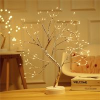Wholesale Hot LED Night Light Mini Christmas Tree Copper Wire Garland Lamp for Home Kids Bedroom Decor Fairy Lights Luminary Holiday Lamp In Stock