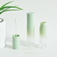 Wholesale 4ml Matte Green Lip Gloss Round Tube Empty Bottle Lipgloss Vials Plastic Balm Oil Container Package