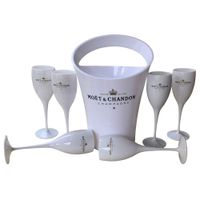 Wholesale 6 Cups Bucket Ice And Wine Glass ml Acrylic Goblets Champagne Glasses Wedding Bar Party Bottle Cooler Igbgh