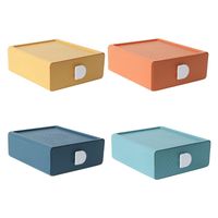 Wholesale Storage Boxes Bins Desktop Drawer Dust proof Stationery Box Stackable Jewelry Cosmetics Organizer For Home Office Light Green