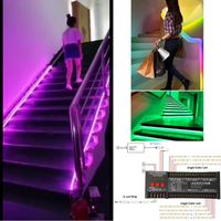 Wholesale 2in1 LED Motion Sensor Strip Stair Dimming Light Wireless Indoor V Flexible Step Ladder Lamp RGB Red Yellow Blue Green Strips