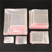 Wholesale 200pcs set Storage Bags Clear Self Adhesive Seal Plastic Packaging Bag Resealable Cellophane Earrings OPP Poly Gift Pacakge