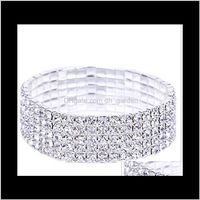 Wholesale Jewelryspiral Rhinestone Crystal Stretch Bangle Bracelet Wedding Bridal Jewelry Aessories For Women Bracelets Ps2389 Drop Delivery Co1V