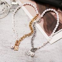 Wholesale Pendant Necklaces Vintage Thick Chains Baroque Pearl Chain Necklace For Women Aesthetic Angel Jewelery Luxury Accessories Gift On Neck
