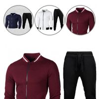 Wholesale Men s Sweaters Breathable Energetic Long Pants Suit Two piece Set Jacket For Home