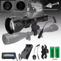 Wholesale Flashlights Torches yards mm Lens Zoomable Adjustable Infrared Light Hunt Torch nm IR Night Vision Illuminator
