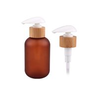 Wholesale Storage Bottles Jars ml Cosmetic Packaging oz Frosted Amber Pet Plastic Shampoo Bottle With Bamboo Pump Mist Sprayer Caps