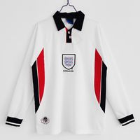 Wholesale 1998 Retro version BECKHAM Nation Team Soccer jersey OWEN Adult Long Sleeve Home White Soccer shirts Adult Football Uniform