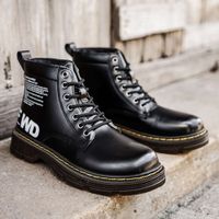 Wholesale shoes Oxford high black Martin tooling winter leather middle men s boots British versatile RJXQ