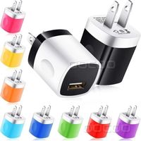 Wholesale Colorful Mini Wall Chargers USB Power Supply Adapter W A Single Mobile Phone Charger Type c Micro Home Travel for Android Cellphone Universal