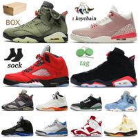 Wholesale 2021 With Box Sail Jumpman s Womens Mens Basketball Shoes Rust Pink Travis Scott x British Khaki Pine Green Racer Blue s Black Infrared UNC Sneakers Trainers